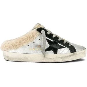 REVOLVE Golden Goose Superstar Sabot Shearling Slides Mule Metallic black 37 7